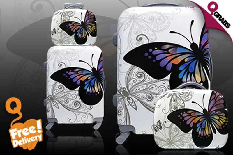 From QR129, Have Soaring Style with Butterfly Luggage with Rotary Wheels, Zipper Locks & FREE Delivery! (Up to QR849 Value)